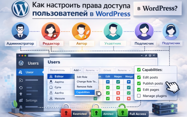 Как настроить права доступа пользователей в WordPress
