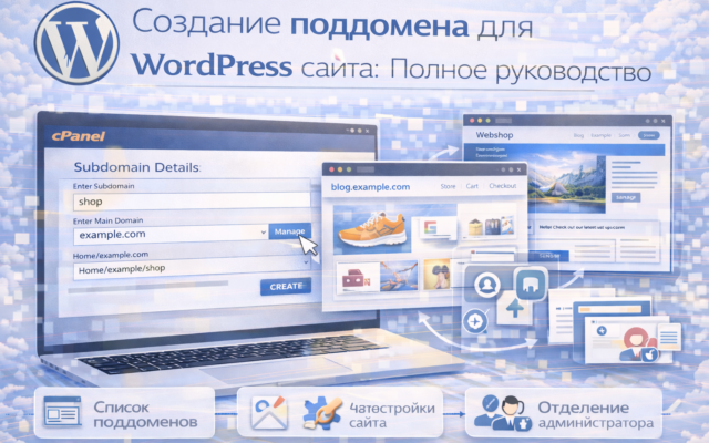 Создание поддомена для WordPress сайта Полное руководство