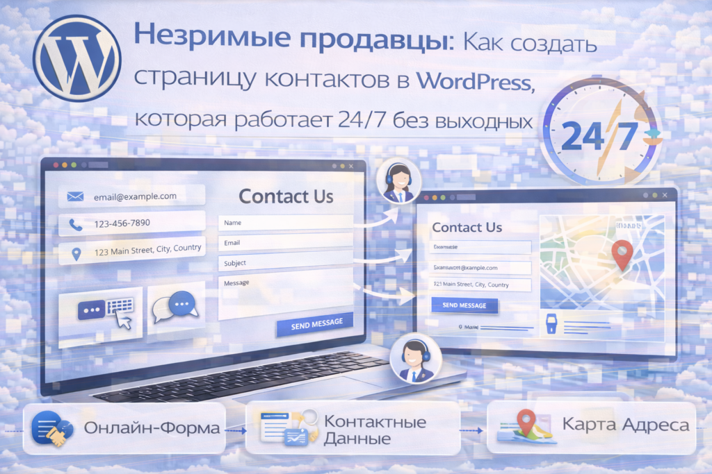 Незримые продавцы Как создать страницу контактов в WordPress, которая работает 247 без выходных