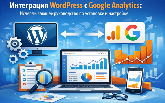 создай картинку для статьи Интеграция WordPress с Google Analytics Исчерпывающее руководство по установке и настройке