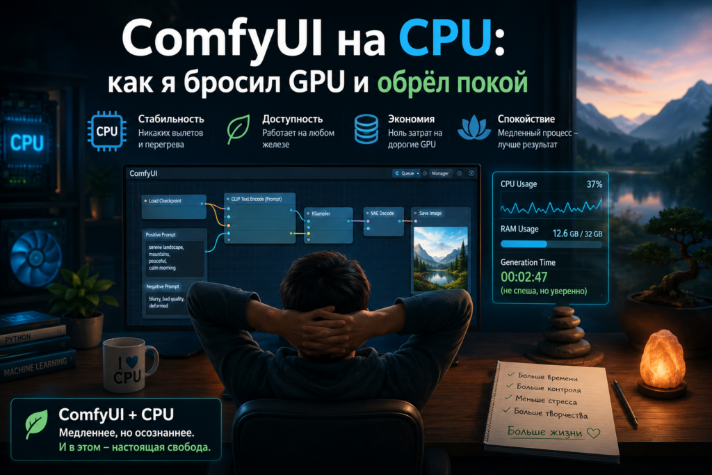 ComfyUI на CPU как я бросил GPU и обрёл покой