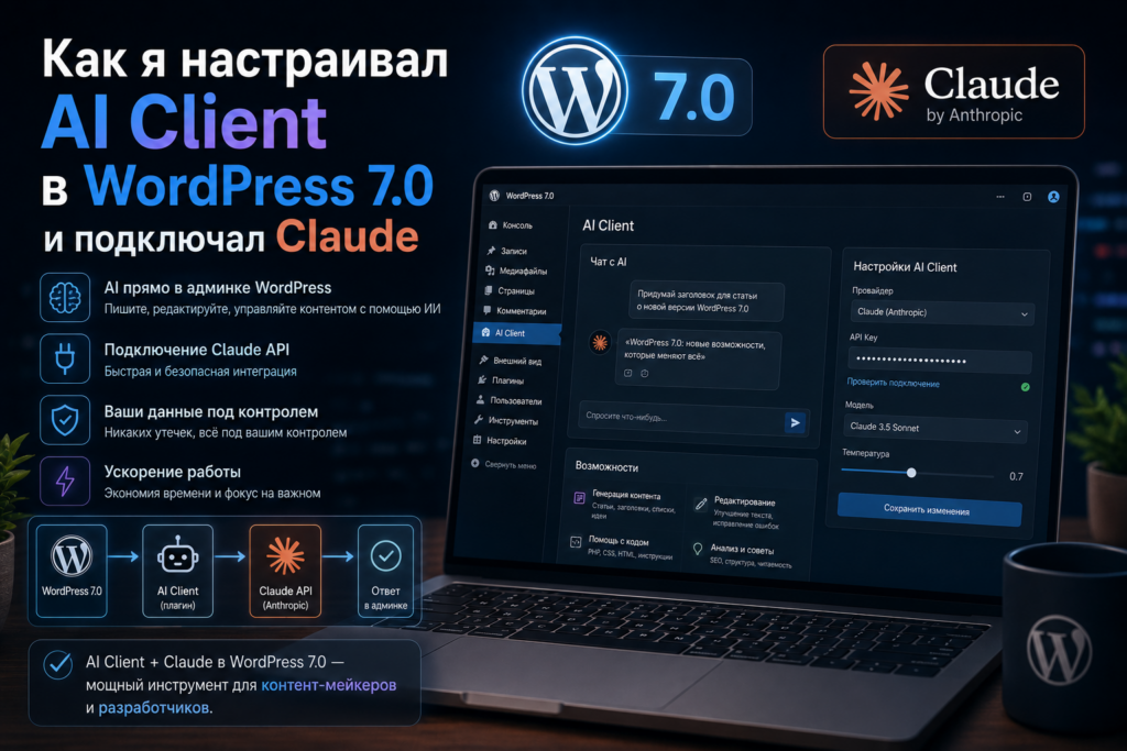 Как я настраивал AI Client в WordPress 7.0 и подключал Claude