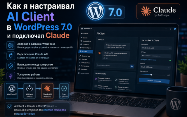 Как я настраивал AI Client в WordPress 7.0 и подключал Claude