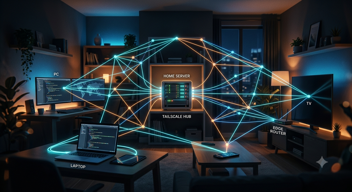 Tailscale mesh VPN dashboard dark theme
