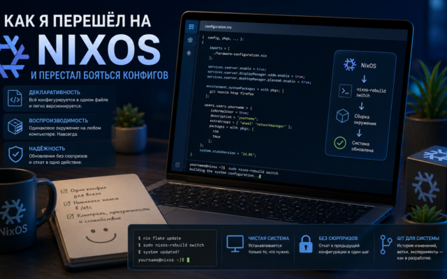 Обложка статьи про NixOS