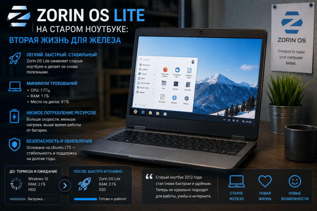 Zorin OS на десктопе вместо Windows, обложка статьи