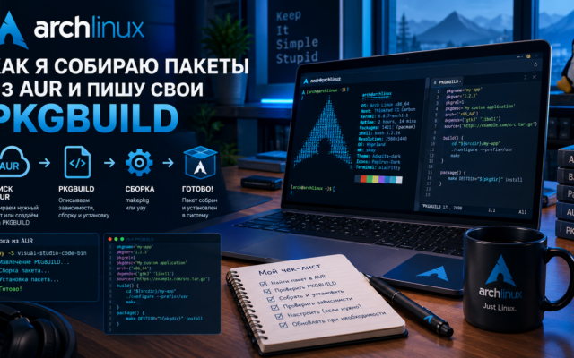 Сборка пакетов Arch Linux из AUR: PKGBUILD и makepkg